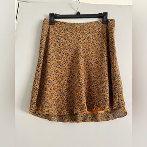 GB Gianni Bini mustard yellow floral lined skirt